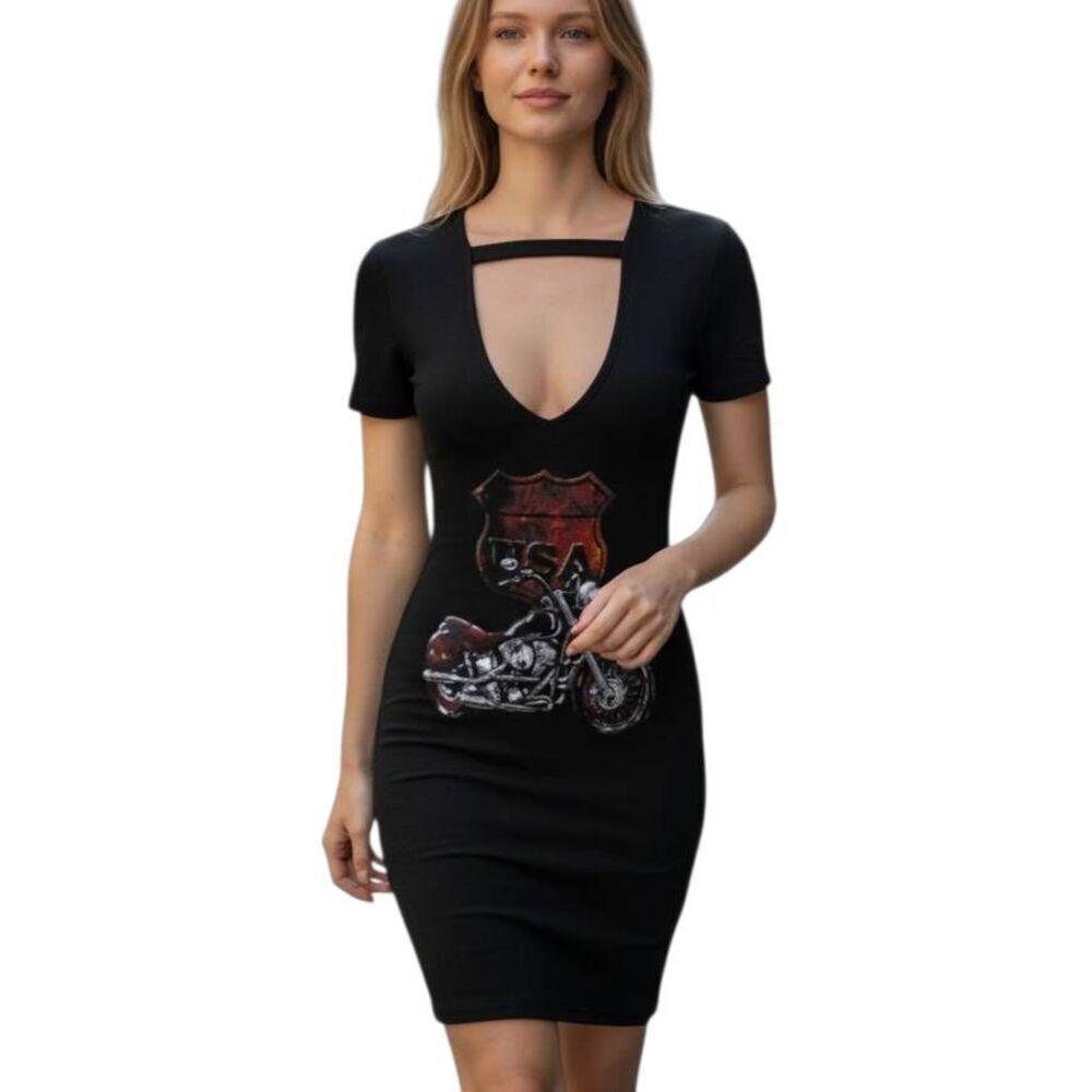 SHEIN BLACK BODYCON DRESS SZ.XS EUC.